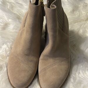 Toms Women's Beige Suede Ankle Booties